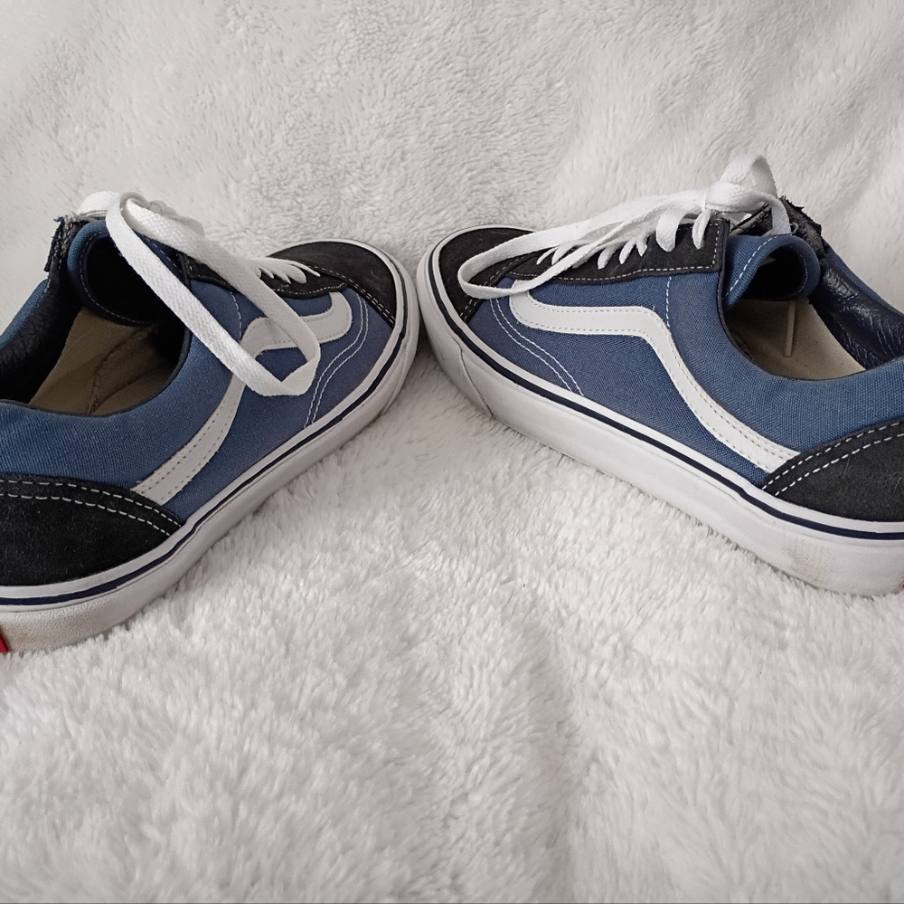 Vans Off The Wall Blue Low Top Shoes Sneakers 9.5 Men 11 Women